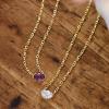imageKendra Scott Cailin Pendant Necklace Fashion Jewelry for WomenGOLD  PURPLE CRYSTAL