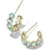 imageKendra Scott Cailin Crystal Huggie Earrings Fashion Jewelry For WomenGOLD  AQUA CRYSTAL