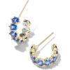 imageKendra Scott Cailin Crystal Huggie Earrings Fashion Jewelry For WomenGOLD  BLUE CRYSTAL