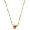 imageKendra Scott Mini Ari Heart Satellite Necklace Fashion Jewelry for WomenGOLD  RED KYOCERA OPAL