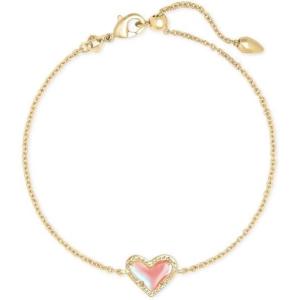 imageKendra Scott Ari Heart Link Chain Bracelet for Women Fashion JewelryGOLD  IRIDESCENT DICHROIC GLASS