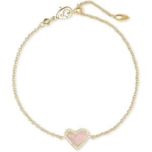 imageKendra Scott Ari Heart Link Chain Bracelet for Women Fashion JewelryGOLD  ROSE QUARTZ