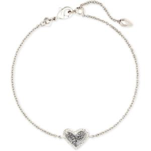 imageKendra Scott Ari Heart Link Chain Bracelet for Women Fashion JewelryRHODIUM  PLATINUM DRUSY