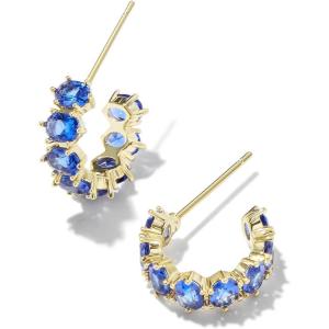 imageKendra Scott Cailin Crystal Huggie Earrings Fashion Jewelry For WomenGOLD  BLUE CRYSTAL