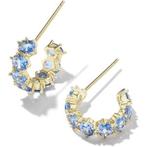 imageKendra Scott Cailin Crystal Huggie Earrings Fashion Jewelry For WomenGOLD  BLUE VIOLET CRYSTAL