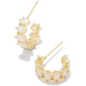 imageKendra Scott Cailin Crystal Huggie Earrings Fashion Jewelry For WomenGOLD  CHAMPAGNE OPAL CRYSTAL