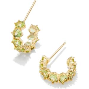 imageKendra Scott Cailin Crystal Huggie Earrings Fashion Jewelry For WomenGOLD  PERIDOT CRYSTAL