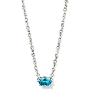imageKendra Scott Cailin Pendant Necklace Fashion Jewelry for WomenRHODIUM  AQUA CRYSTAL