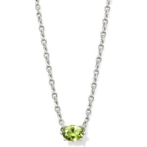 imageKendra Scott Cailin Pendant Necklace Fashion Jewelry for WomenRHODIUM  LIGHT GREEN CRYSTAL