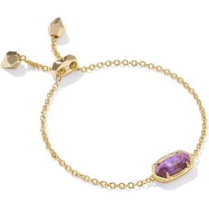 imageKendra Scott Elaina Adjustable Chain Bracelet for Women Fashion Jewelry GoldPlatedGOLD  BRONZED VEINED VIOLET MAGNESITE