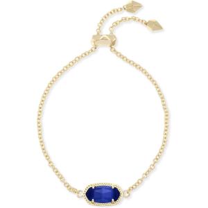 imageKendra Scott Elaina Adjustable Chain Bracelet for Women Fashion Jewelry GoldPlatedGOLD  COBALT CATS EYE