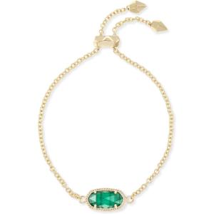 imageKendra Scott Elaina Adjustable Chain Bracelet for Women Fashion Jewelry GoldPlatedGOLD  EMERALD CATS EYE