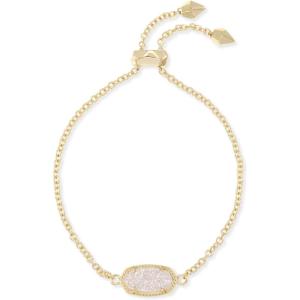 imageKendra Scott Elaina Adjustable Chain Bracelet for Women Fashion Jewelry GoldPlatedGOLD  IRIDESCENT DRUSY