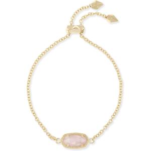 imageKendra Scott Elaina Adjustable Chain Bracelet for Women Fashion Jewelry GoldPlatedGOLD  ROSE QUARTZ