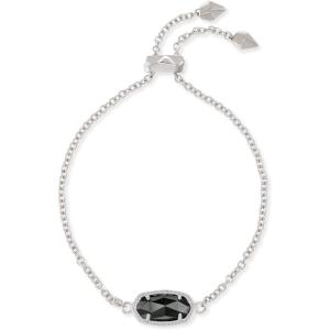 imageKendra Scott Elaina Adjustable Chain Bracelet for Women Fashion Jewelry GoldPlatedRHODIUM  BLACK OPAQUE GLASS