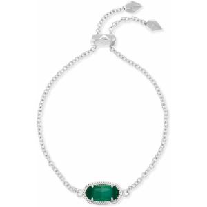 imageKendra Scott Elaina Adjustable Chain Bracelet for Women Fashion Jewelry GoldPlatedRHODIUM  EMERALD CATS EYE