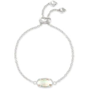 imageKendra Scott Elaina Adjustable Chain Bracelet for Women Fashion Jewelry GoldPlatedRHODIUM  IRIDESCENT DICHROIC GLASS