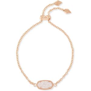 imageKendra Scott Elaina Adjustable Chain Bracelet for Women Fashion Jewelry GoldPlatedROSE GOLD  IRIDESCENT DRUSY