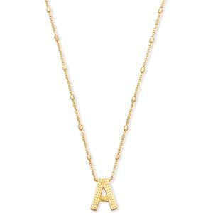 imageKendra Scott Letters AZ Pendant Necklace for Women Fashion Jewelry 14k GoldPlated BrassLetter A