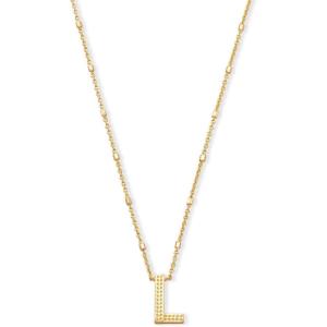 imageKendra Scott Letters AZ Pendant Necklace for Women Fashion Jewelry 14k GoldPlated BrassLetter L