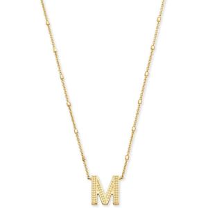 imageKendra Scott Letters AZ Pendant Necklace for Women Fashion Jewelry 14k GoldPlated BrassLetter M