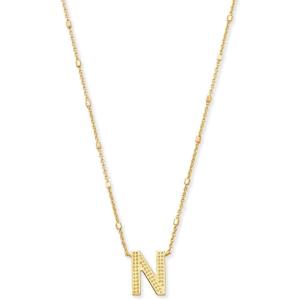 imageKendra Scott Letters AZ Pendant Necklace for Women Fashion Jewelry 14k GoldPlated BrassLetter N