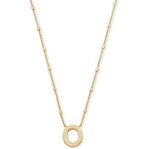 imageKendra Scott Letters AZ Pendant Necklace for Women Fashion Jewelry 14k GoldPlated BrassLetter O