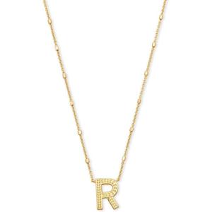 imageKendra Scott Letters AZ Pendant Necklace for Women Fashion Jewelry 14k GoldPlated BrassLetter R