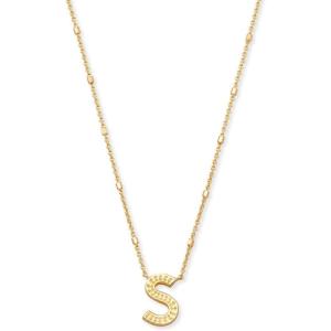 imageKendra Scott Letters AZ Pendant Necklace for Women Fashion Jewelry 14k GoldPlated BrassLetter S