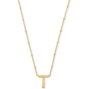 imageKendra Scott Letters AZ Pendant Necklace for Women Fashion Jewelry 14k GoldPlated BrassLetter T