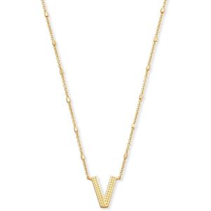 imageKendra Scott Letters AZ Pendant Necklace for Women Fashion Jewelry 14k GoldPlated BrassLetter V
