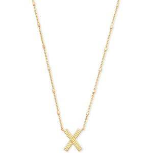 imageKendra Scott Letters AZ Pendant Necklace for Women Fashion Jewelry 14k GoldPlated BrassLetter X