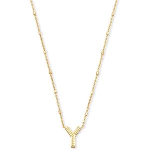 imageKendra Scott Letters AZ Pendant Necklace for Women Fashion Jewelry 14k GoldPlated BrassLetter Y