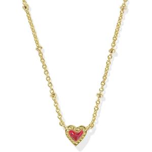 imageKendra Scott Mini Ari Heart Satellite Necklace Fashion Jewelry for WomenGOLD  RED KYOCERA OPAL