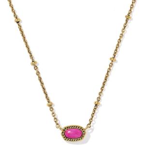 imageKendra Scott Mini Elisa 14k GoldPlated Satellite Short Pendant Necklace Fashion Jewelry for WomenGOLD  DARK FUCHSIA VARIEGATED MAGNESITE