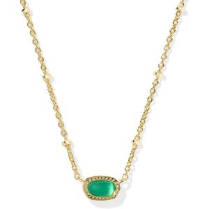 imageKendra Scott Mini Elisa 14k GoldPlated Satellite Short Pendant Necklace Fashion Jewelry for WomenGOLD  EMERALD CATS EYE