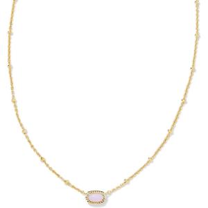 imageKendra Scott Mini Elisa 14k GoldPlated Satellite Short Pendant Necklace Fashion Jewelry for WomenGOLD  PINK OPALITE CRYSTAL