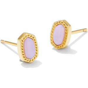imageKendra Scott Mini Ellie 14k GoldPlated Stud Earrings Fashion Jewelry for WomenGOLD  PINK OPALITE CRYSTAL
