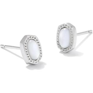 imageKendra Scott Mini Ellie 14k GoldPlated Stud Earrings Fashion Jewelry for WomenRHODIUM  IVORY MOTHER OF PEARL