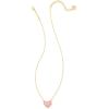 imageKendra Scott Ari Heart Adjustable Length Pendant Necklace for Women Fashion JewelryGOLD  BUBBLEGUM PINK OPAL