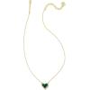 imageKendra Scott Ari Heart Adjustable Length Pendant Necklace for Women Fashion JewelryGold Green Malachite