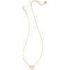 imageKendra Scott Ari Heart Adjustable Length Pendant Necklace for Women Fashion JewelryGold Iridescent Frosted Glass