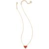 imageKendra Scott Ari Heart Adjustable Length Pendant Necklace for Women Fashion JewelryGold Red Kyocera Opal