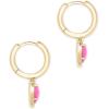 imageKendra Scott Ari Heart Huggie Earrings for Women Fashion JewelryGOLD  MAGENTA