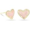 imageKendra Scott Ari Heart Stud Earrings for Women Fashion JewelryGOLD  ROSE QUARTZ