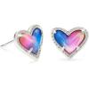 imageKendra Scott Ari Heart Stud Earrings for Women Fashion JewelryRHODIUM  WATERCOLOR PEARLIZED CLEAR GLASS