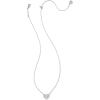 imageKendra Scott Ari Pave Crystal Heart Necklace Fashion Jewelry For WomenRHODIUM METAL  WHITE CUBIC ZIRCONIA