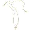 imageKendra Scott Cross Crystal Pendant Necklace Fashion Jewelry for WomenGOLD  WHITE CRYSTAL