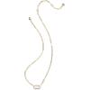 imageKendra Scott Elisa Enamel Frame Paperclip Necklace Fashion Jewelry for WomenWHITE MOTHER OF PEARL