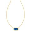 imageKendra Scott Elisa Pendant Necklace for Women Fashion Jewelry 14k GoldPlatedGold Cobalt Blue Kyocera Opal